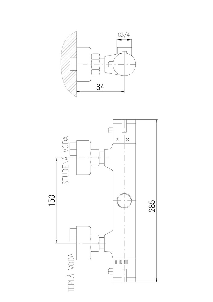 Смеситель для душа Rav-Slezak TERMOSTAT TRM81.5CMATC купить в интернет-магазине сантехники Sanbest