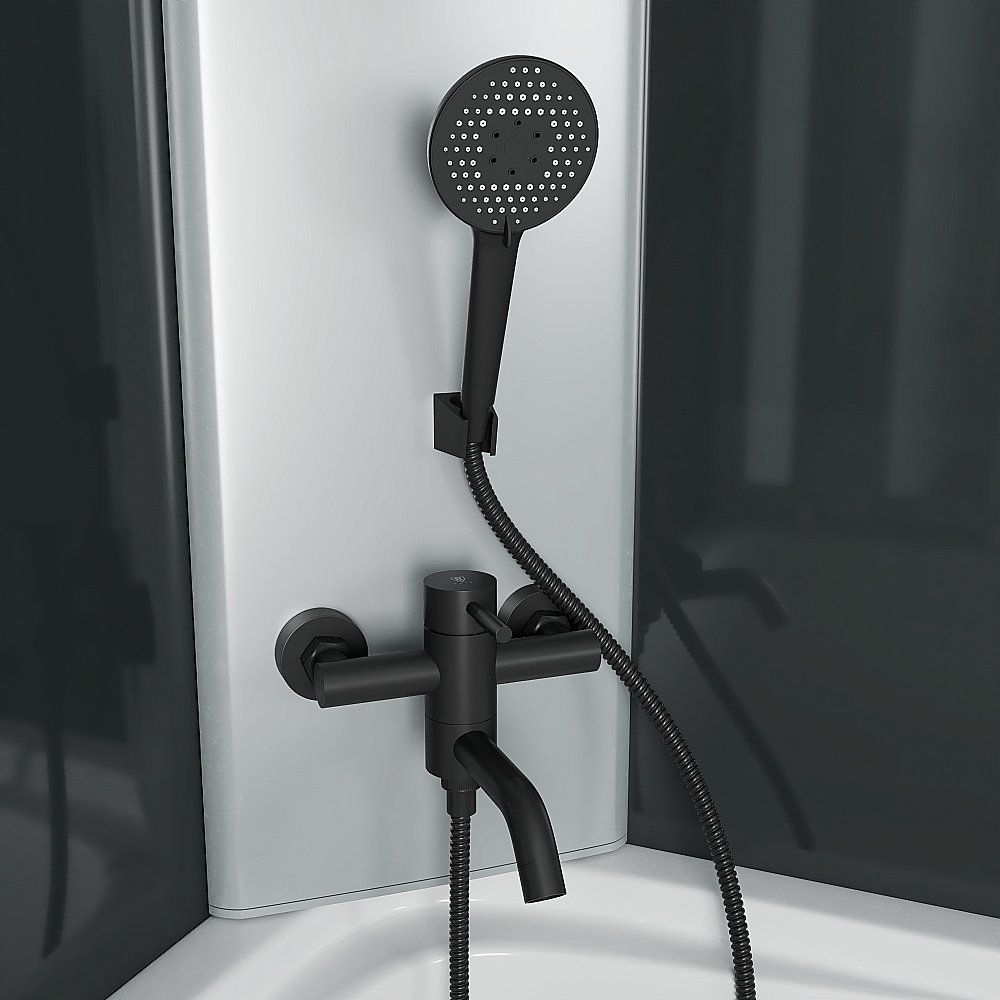 Смеситель для ванны Rush Melos SUS1101-44Black черный матовый купить в интернет-магазине сантехники Sanbest