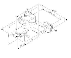 Смеситель для ванны AM.PM X-Joy F85A10022 купить в интернет-магазине сантехники Sanbest