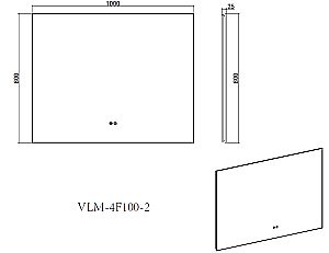 Зеркало LED Vincea VLM-4F100GM-2 100х80 вороненая сталь в ванную от интернет-магазине сантехники Sanbest