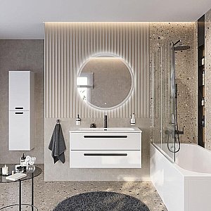 Тумба с раковиной Cezares ECO-CER-N 100 ECO-CER-N-1000-2C-SO-BO белая матовая для ванной в интернет-магазине Sanbest