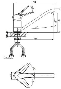 Смеситель для кухни Rush Jawa JA0735-26 купить в интернет-магазине сантехники Sanbest