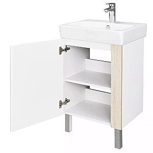 Тумба с раковиной Акватон Кантри 55 белая/дуб верона для ванной в интернет-магазине Sanbest