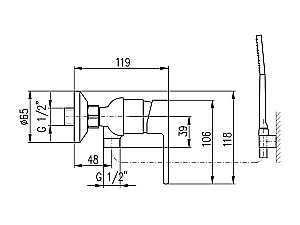 Смеситель для душа Rav-Slezak Vltava VTE481.5/1 хром купить в интернет-магазине сантехники Sanbest