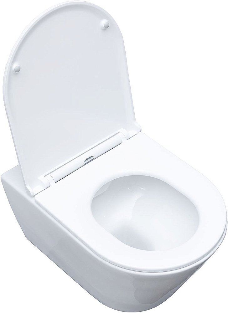 Унитаз подвесной Aquanet Lake белый с крышкой микролифт, безободковый купить в интернет-магазине Sanbest