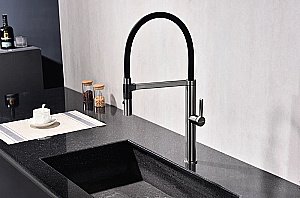 Смеситель для кухни Paulmark Leader Le214101-GM вороненая сталь купить в интернет-магазине сантехники Sanbest