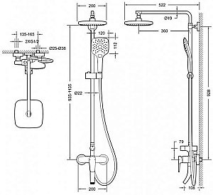 Душевая система Bravat SOURCE F6173218CP-A-ENG купить в интернет-магазине сантехники Sanbest