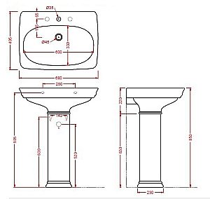 Раковина с пьедесталом Artceram Civitas 68 CIL001 01 00 *1/CIC001 01 00 bi*1 белая купить в интернет-магазине Sanbest