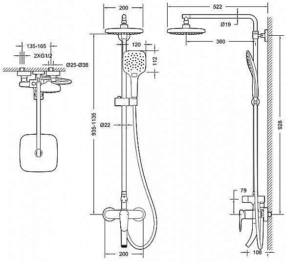 Душевая система Bravat SOURCE F6173218CP-A-ENG купить в интернет-магазине сантехники Sanbest
