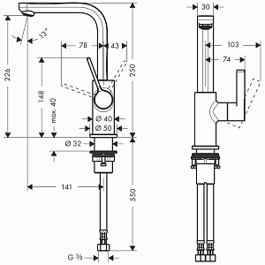 Смеситель для раковины Hansgrohe Metris S 31161000 купить в интернет-магазине сантехники Sanbest