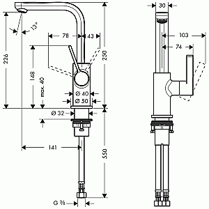 Смеситель для раковины Hansgrohe Metris S 31161000 купить в интернет-магазине сантехники Sanbest