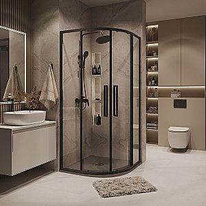 Душевой уголок Grossman Cosmo 301.K33.02.1010.21.00 100x100 стекло прозрачное/профиль черный матовый купить в интернет-магазине Sanbest