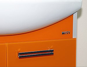 Тумба с раковиной подвесная Misty Джулия 105 оранжевая для ванной в интернет-магазине Sanbest
