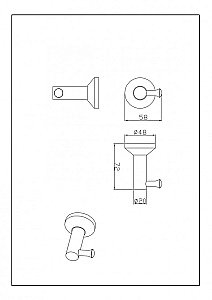 Крючок CeramaLux Fleur 78301 хром купить в интернет-магазине сантехники Sanbest