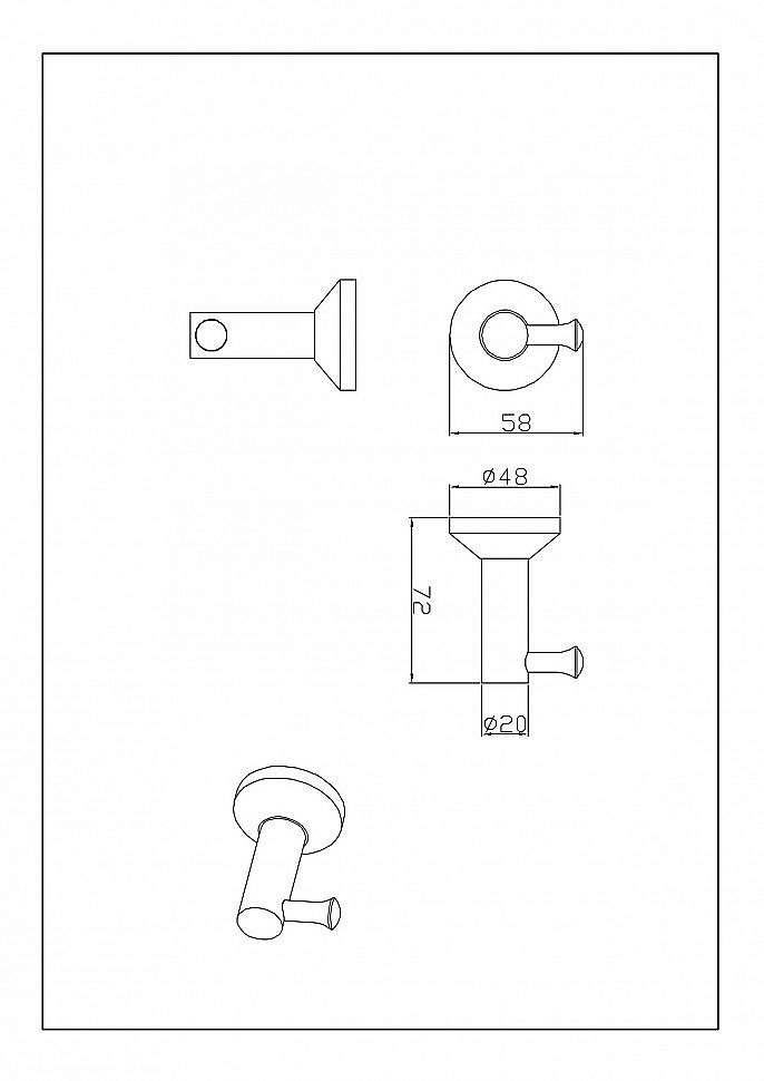 Крючок CeramaLux Fleur 78301 хром купить в интернет-магазине сантехники Sanbest