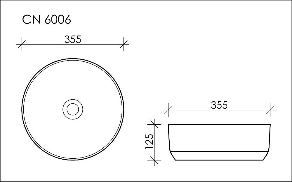 Раковина накладная Ceramica Nova Element CN6006 35 белый матовый купить в интернет-магазине Sanbest