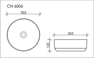 Раковина накладная Ceramica Nova Element CN6006 35 белый матовый купить в интернет-магазине Sanbest