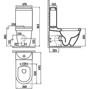 Унитаз напольный Creavit Dream DR410.00000 + DR310.00100 белый глянцевый купить в интернет-магазине Sanbest