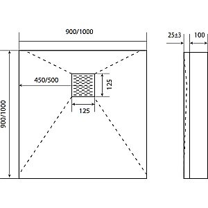 Душевой поддон Good Door Essentia ЛП00190 100x100 черный купить в интернет-магазине Sanbest