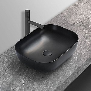 Раковина накладная Vincea 50 VBS-101MB черная матовая купить в интернет-магазине Sanbest