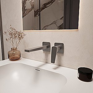 Смеситель для раковины Vincea Puro VBFW-5P01GM встраиваемый однорычажный, вороненая сталь купить в интернет-магазине сантехники Sanbest