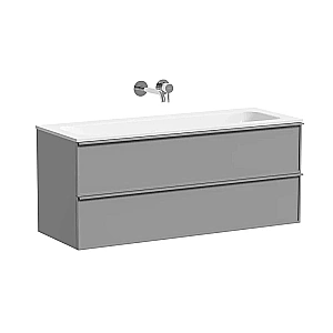 Тумба с раковиной Sancos Velta 120 VL120WG+CN7016wx теплый серый матовая/раковина белая, без отверстий для ванной в интернет-магазине Sanbest