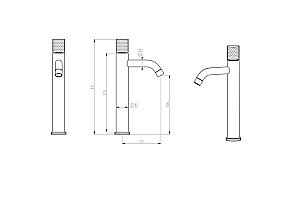 Смеситель для раковины Boheme Stick 122-GG.3 золото/ручка LINEA купить в интернет-магазине сантехники Sanbest