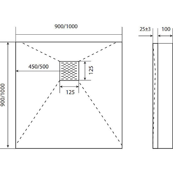Душевой поддон Good Door Essentia ЛП00190 100x100 черный купить в интернет-магазине Sanbest