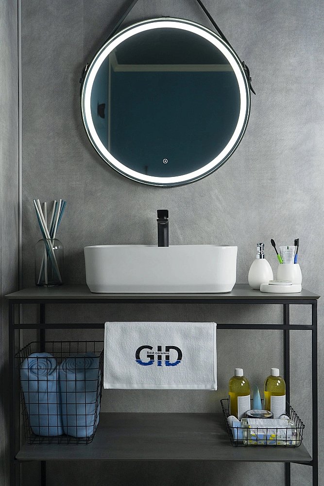 Раковина накладная Gid Geometrico 52 N9445 51155 белая купить в интернет-магазине Sanbest