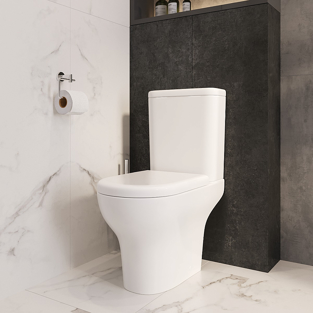 Унитаз-компакт VitrA Zentrum 9824B003-7219 безбодковый, с бачком, с сиденьем микролифт, белый купить в интернет-магазине Sanbest