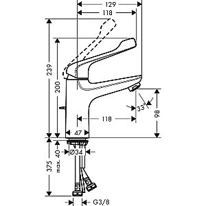 Смеситель для раковины Hansgrohe Novus 100 71921000 купить в интернет-магазине сантехники Sanbest