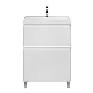 Тумба с раковиной напольная Grossman МЕРКАДО 60 с 2-я ящ, белая матовая для ванной в интернет-магазине Sanbest