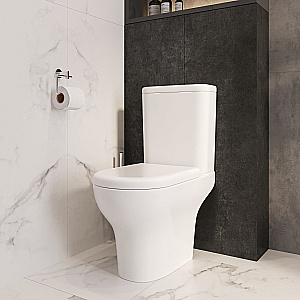 Унитаз-компакт VitrA Zentrum 9824B003-7219 безбодковый, с бачком, с сиденьем микролифт, белый купить в интернет-магазине Sanbest