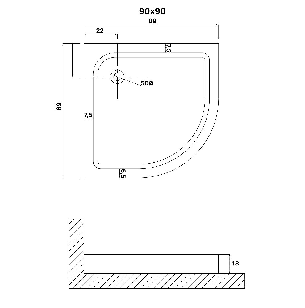 Душевой поддон Niagara Eco NG-P9090-14 90х90 белый купить в интернет-магазине Sanbest