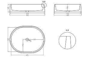 Раковина накладная Salini GLORIA 10 1102211MRH 56 из искусственного камня S-Stone, белая матовая, цвет по RAL снаружи купить в интернет-магазине Sanbest