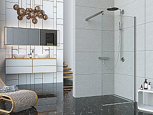 Душевое ограждение Alex Baitler 90 AB2990S1 стекло прозрачное/профиль хром купить в интернет-магазине Sanbest