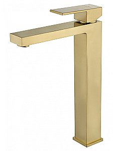 Смеситель для раковины высокий WONZON & WOGHAND CUBE, Брашированное золото (WW-88239016- BG) купить в интернет-магазине сантехники Sanbest