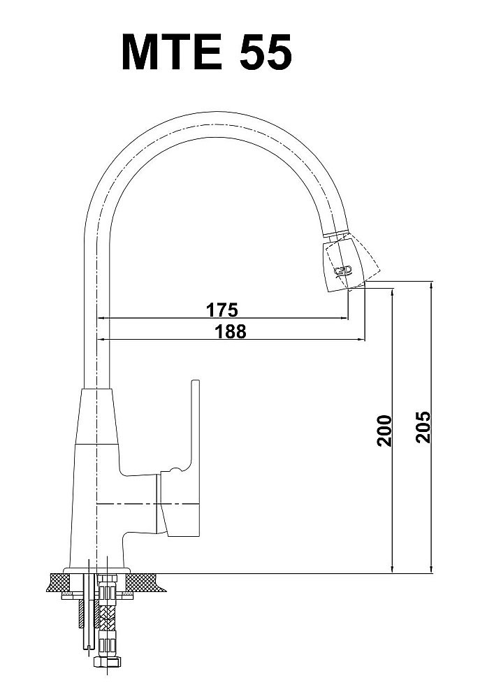 Смеситель для кухни GPD SOLUS MTE55 купить в интернет-магазине сантехники Sanbest