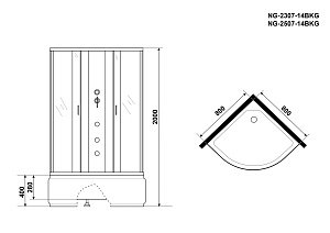 Душевая кабина Niagara Classic NG-2307-14BKG 80х80 с гидромассажем купить в интернет-магазине Sanbest