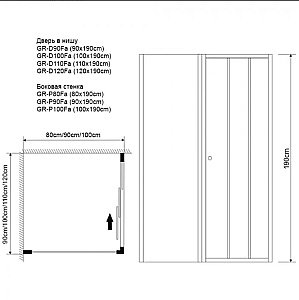 Душевой уголок Grossman Falcon GR-D110FaGRP100Fa 110х100 стекло прозрачное/профиль хром купить в интернет-магазине Sanbest