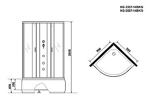 Душевая кабина Niagara Classic NG-2307-14BKG 80х80 с гидромассажем купить в интернет-магазине Sanbest