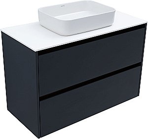 Тумба с раковиной Allen Brau Activity 100 1.34014.AM антрацит матовый/олива брашированная для ванной в интернет-магазине Sanbest