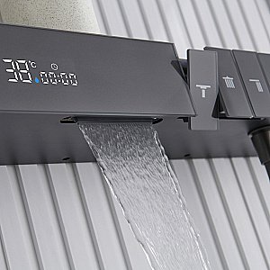 Душевая система Black&White Gravity GH9025NGM оружейная сталь купить в интернет-магазине сантехники Sanbest