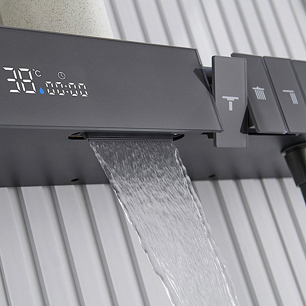 Душевая система Black&White Gravity GH9025NGM оружейная сталь купить в интернет-магазине сантехники Sanbest