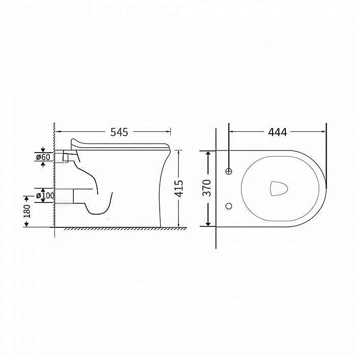 Унитаз Agger AT01200 безободковый, с крышкой микролифт купить в интернет-магазине Sanbest