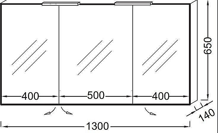 Зеркальный шкаф Jacob Delafon EB1369 130 купить в интернет-магазине сантехники Sanbest