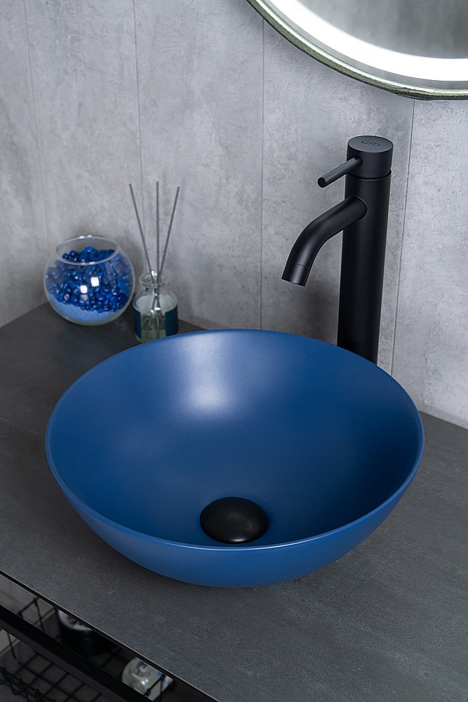 Раковина накладная Gid 9081bum синяя матовая купить в интернет-магазине Sanbest