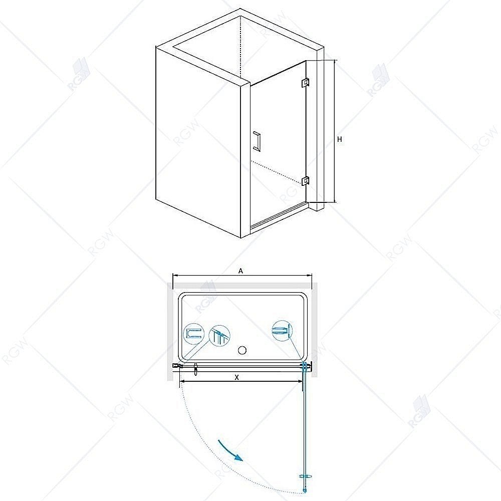 Душевая дверь RGW Hotel HO-011B 80 купить в интернет-магазине Sanbest