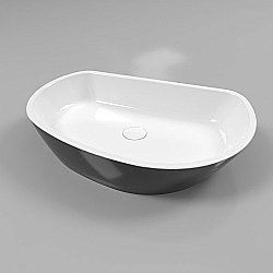 Раковина накладная WhiteCross Ametrine 60 0718.060037.10100 черная, белая купить в интернет-магазине Sanbest