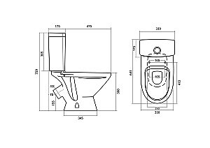 Унитаз-компакт Santek Лига 1WH302197 с бачком, с крышкой купить в интернет-магазине Sanbest